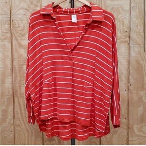 We The Free Can't Fool Me Orange White Stripe Top Size S